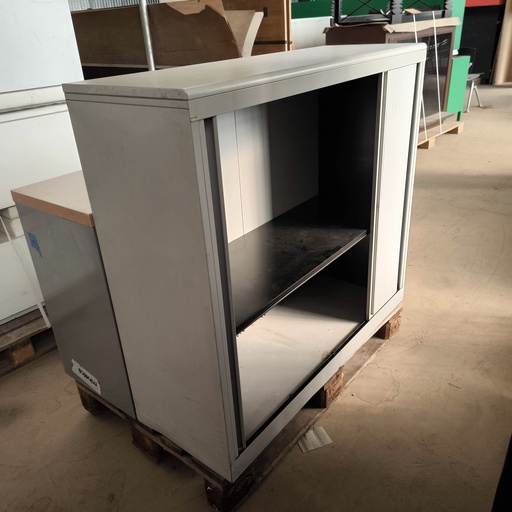 [261021FRTV017] Armoire A Rideaux Métallique Gris - 120 x 108 x 42cm