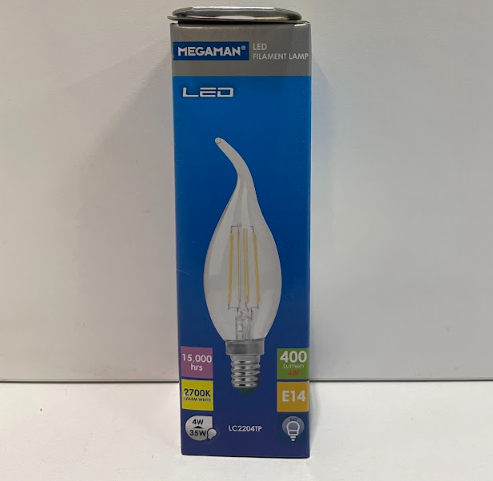 [2179-fla] Ampoule Mégaman Flamme Filament LED - E14- 4w eq 35w