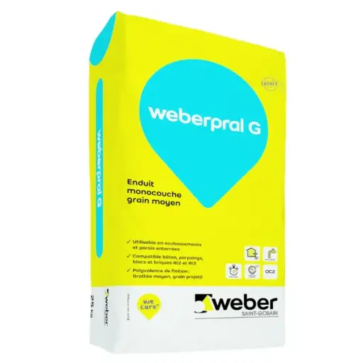 [250121DEMAT021] Enduit Monocouche Grain Moyen WEBER PRAL G 3.5kg