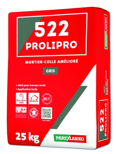 [250121DEMAT026] Mortier-Colle Amélioré Carrelage PAREXLANKO 522 PROLIPRO Gris 20.86kg