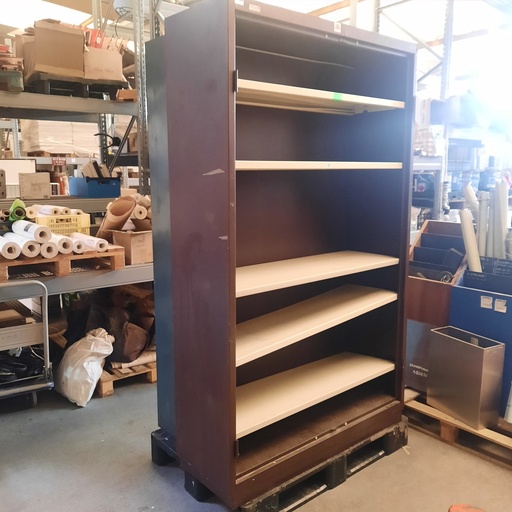 [250213LJPS002] Armoire Métallique Marron Sans Portes - 197 x 120 x 42cm